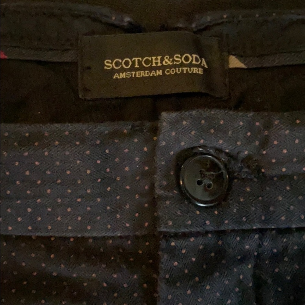 Scotch & Soda Navy with Maroon polka dot shorts